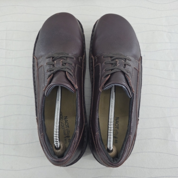 NAOT Mens Olaf Lace‑Up Dark Brown Leather Shoes Made in Israel Size 13 US/ 46 EU main image 10